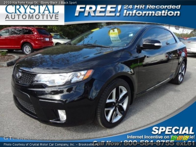 Ebony Black / Black Sport 2010 Kia Forte Koup SX