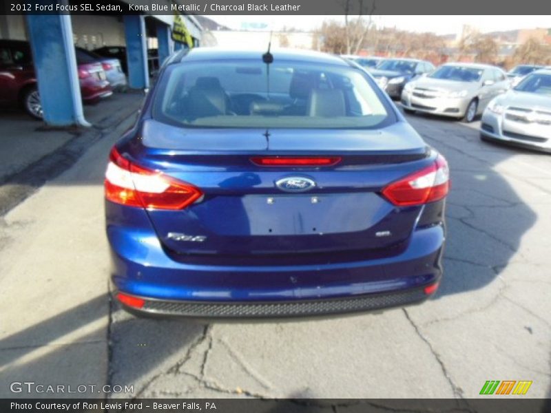 Kona Blue Metallic / Charcoal Black Leather 2012 Ford Focus SEL Sedan