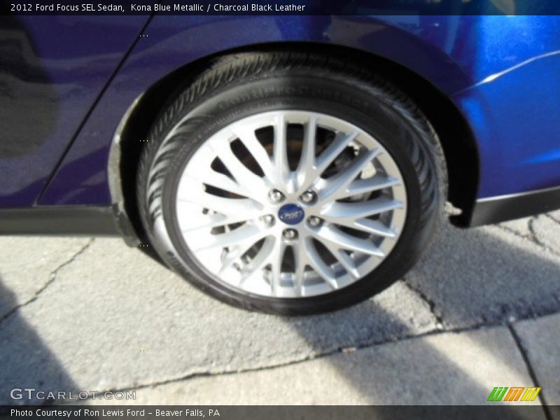 Kona Blue Metallic / Charcoal Black Leather 2012 Ford Focus SEL Sedan