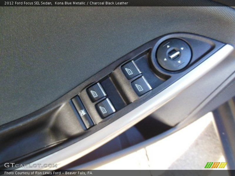 Kona Blue Metallic / Charcoal Black Leather 2012 Ford Focus SEL Sedan