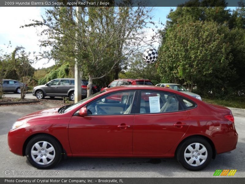 Apple Red Pearl / Beige 2009 Hyundai Elantra GLS Sedan