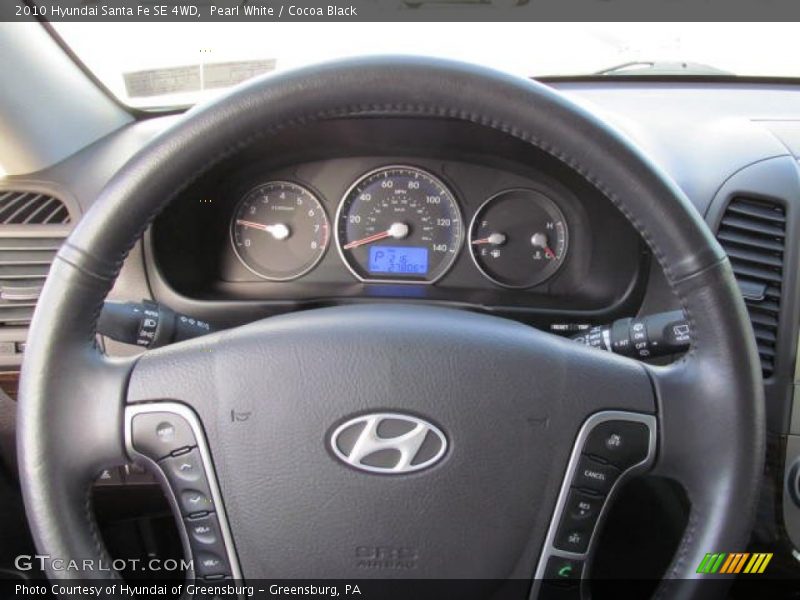 Pearl White / Cocoa Black 2010 Hyundai Santa Fe SE 4WD