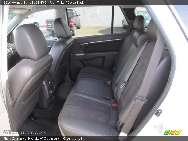 Pearl White / Cocoa Black 2010 Hyundai Santa Fe SE 4WD