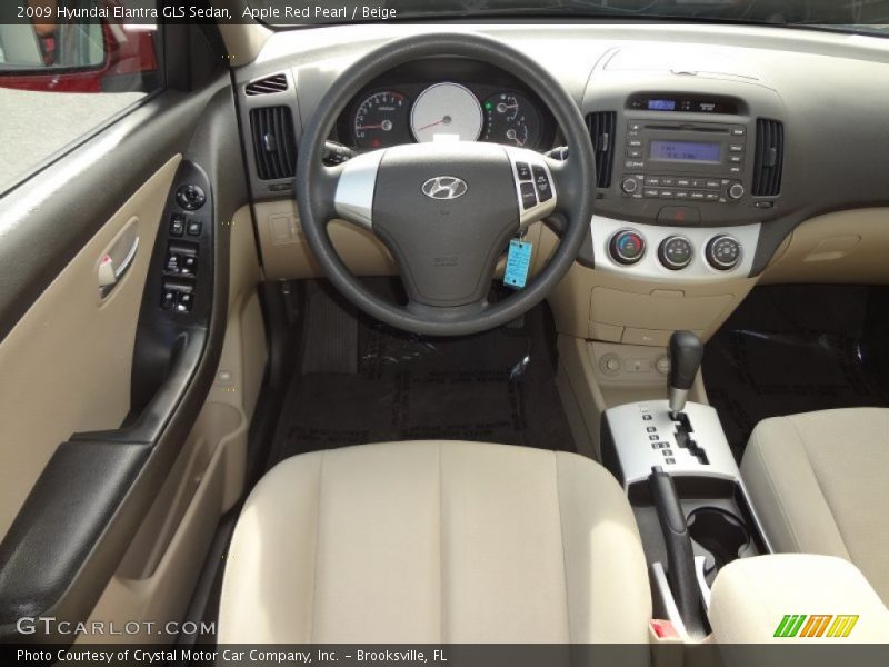 Apple Red Pearl / Beige 2009 Hyundai Elantra GLS Sedan