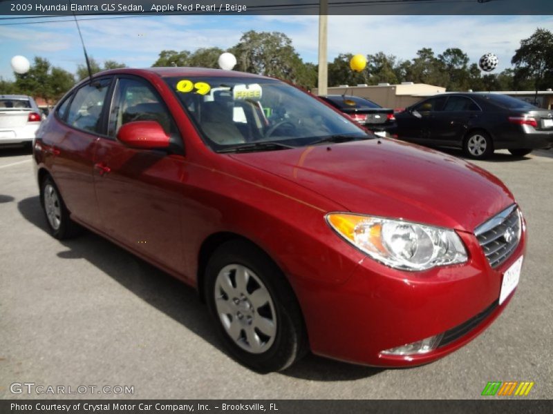 Apple Red Pearl / Beige 2009 Hyundai Elantra GLS Sedan