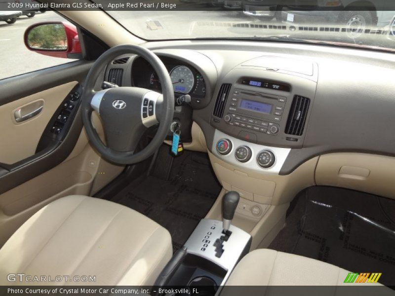 Apple Red Pearl / Beige 2009 Hyundai Elantra GLS Sedan