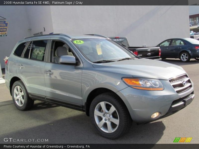 Platinum Sage / Gray 2008 Hyundai Santa Fe SE 4WD