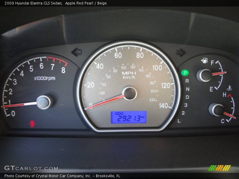 Apple Red Pearl / Beige 2009 Hyundai Elantra GLS Sedan