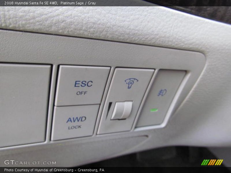 Controls of 2008 Santa Fe SE 4WD