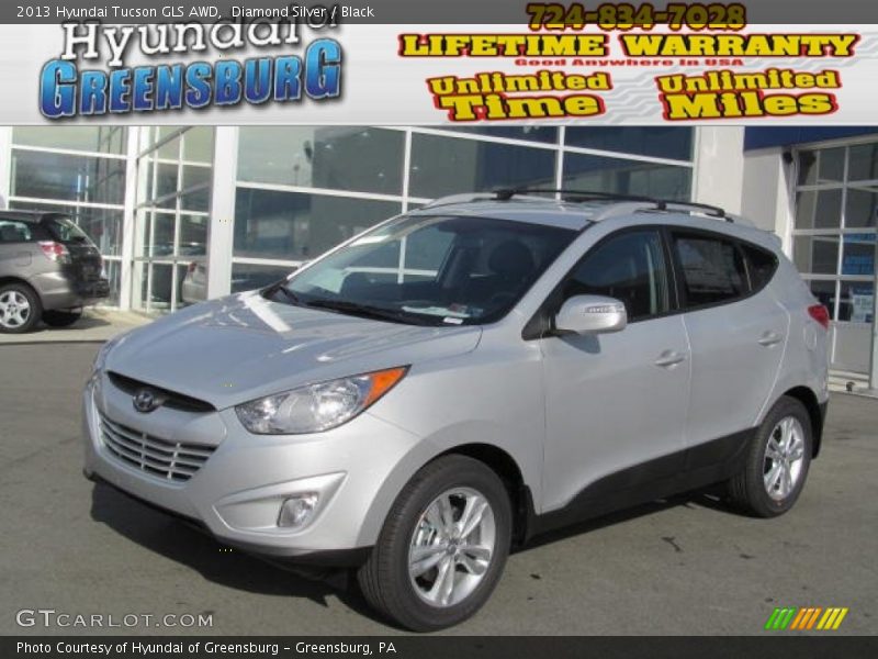 Diamond Silver / Black 2013 Hyundai Tucson GLS AWD