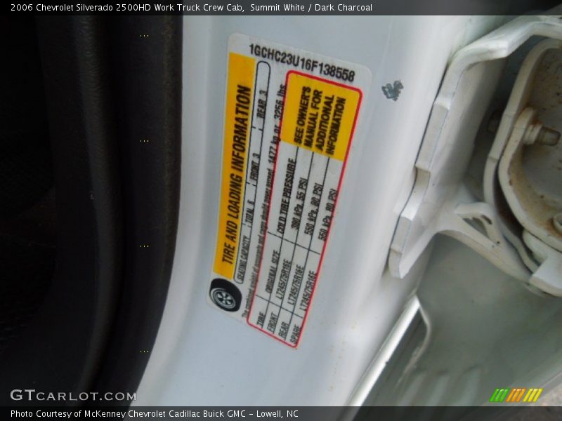 Summit White / Dark Charcoal 2006 Chevrolet Silverado 2500HD Work Truck Crew Cab