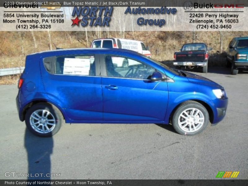Blue Topaz Metallic / Jet Black/Dark Titanium 2013 Chevrolet Sonic LT Hatch