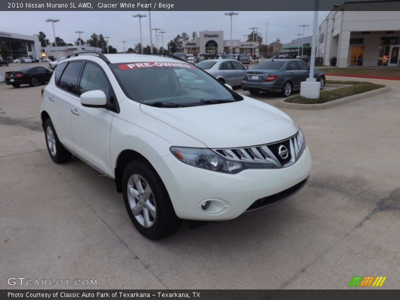 Glacier White Pearl / Beige 2010 Nissan Murano SL AWD