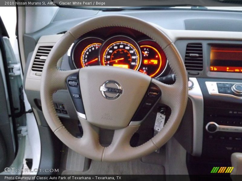 Glacier White Pearl / Beige 2010 Nissan Murano SL AWD