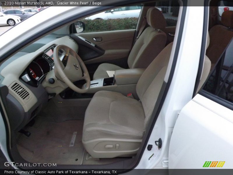 Glacier White Pearl / Beige 2010 Nissan Murano SL AWD