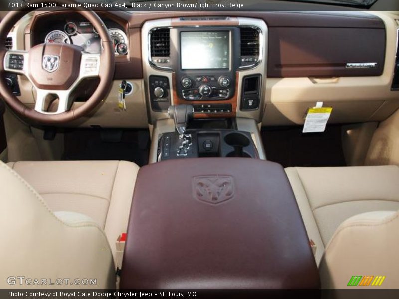 Black / Canyon Brown/Light Frost Beige 2013 Ram 1500 Laramie Quad Cab 4x4