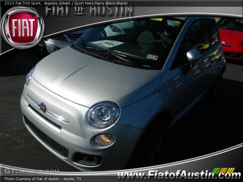 Argento (Silver) / Sport Nero/Nero (Black/Black) 2013 Fiat 500 Sport