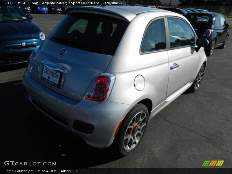 Argento (Silver) / Sport Nero/Nero (Black/Black) 2013 Fiat 500 Sport