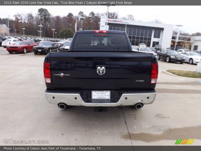True Blue Pearl / Canyon Brown/Light Frost Beige 2013 Ram 1500 Lone Star Crew Cab
