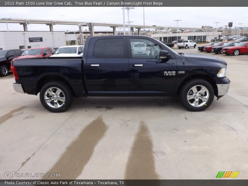 True Blue Pearl / Canyon Brown/Light Frost Beige 2013 Ram 1500 Lone Star Crew Cab