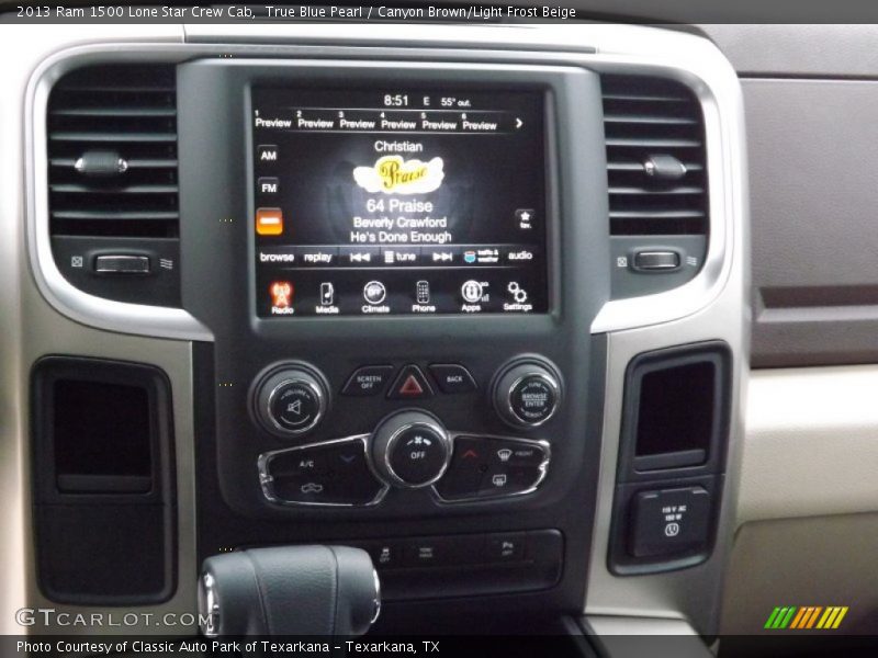 True Blue Pearl / Canyon Brown/Light Frost Beige 2013 Ram 1500 Lone Star Crew Cab