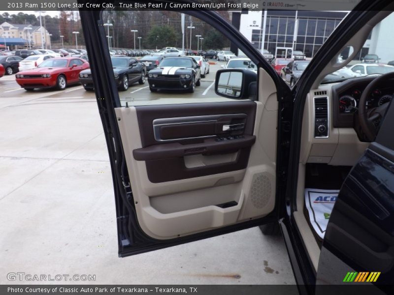 True Blue Pearl / Canyon Brown/Light Frost Beige 2013 Ram 1500 Lone Star Crew Cab