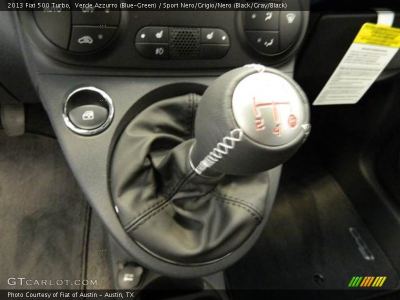 Verde Azzurro (Blue-Green) / Sport Nero/Grigio/Nero (Black/Gray/Black) 2013 Fiat 500 Turbo