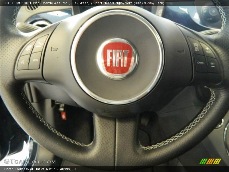 Verde Azzurro (Blue-Green) / Sport Nero/Grigio/Nero (Black/Gray/Black) 2013 Fiat 500 Turbo