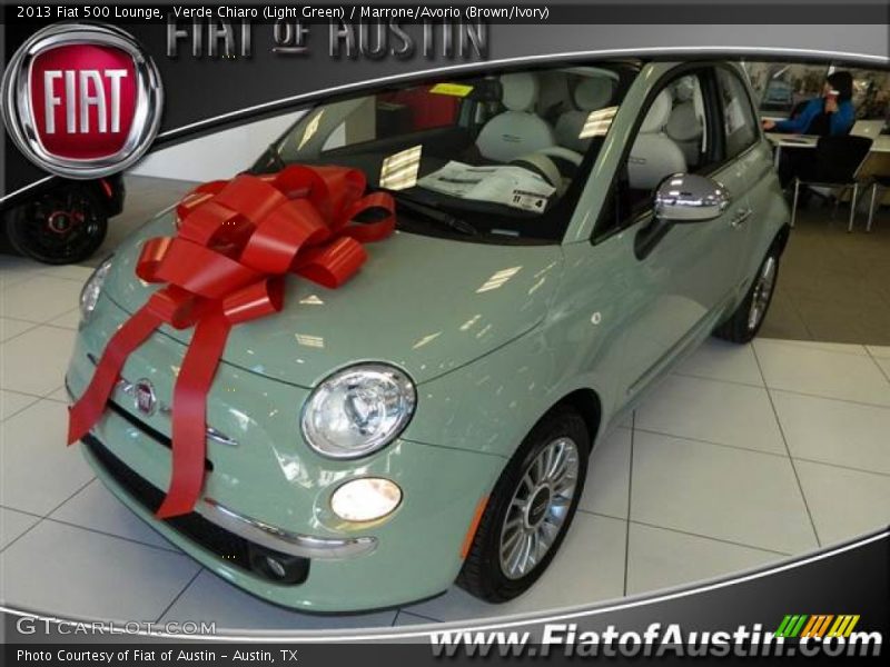 Verde Chiaro (Light Green) / Marrone/Avorio (Brown/Ivory) 2013 Fiat 500 Lounge