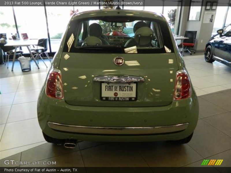 Verde Chiaro (Light Green) / Marrone/Avorio (Brown/Ivory) 2013 Fiat 500 Lounge