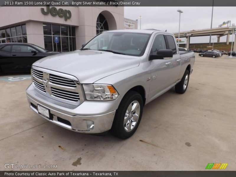 Bright Silver Metallic / Black/Diesel Gray 2013 Ram 1500 Lone Star Quad Cab