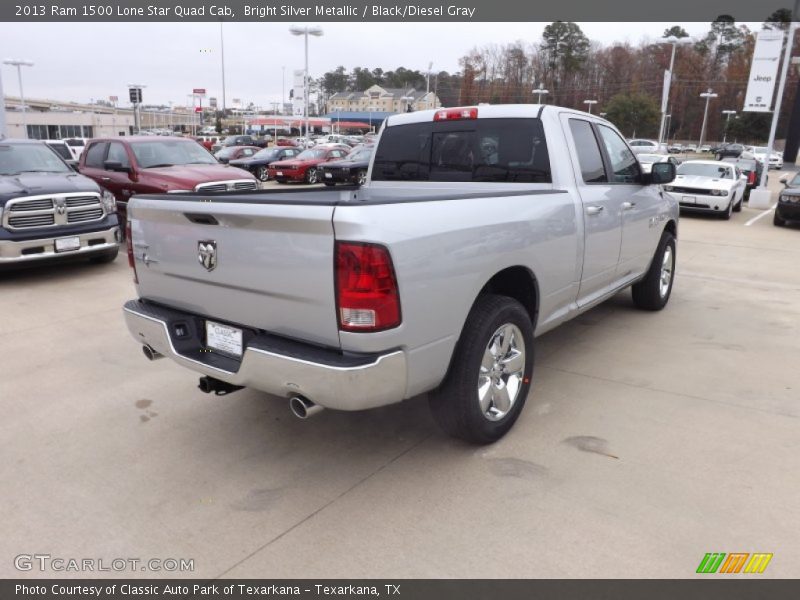 Bright Silver Metallic / Black/Diesel Gray 2013 Ram 1500 Lone Star Quad Cab