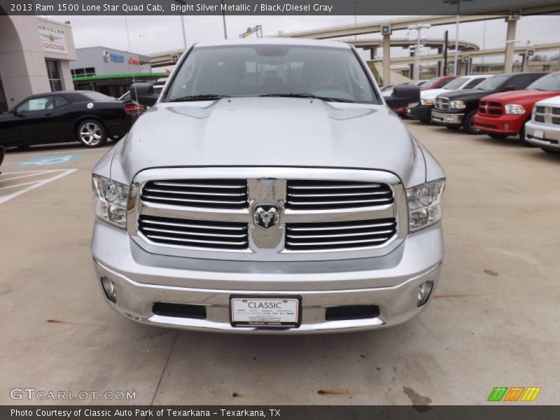 Bright Silver Metallic / Black/Diesel Gray 2013 Ram 1500 Lone Star Quad Cab