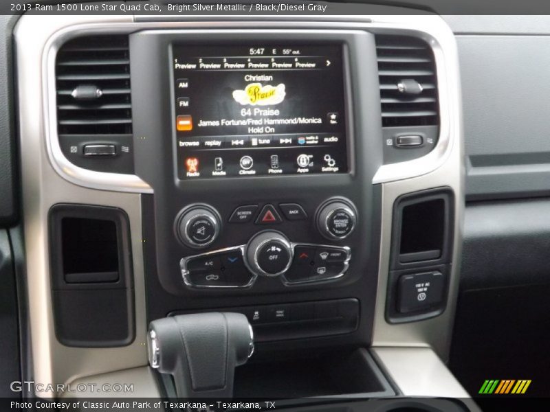 Bright Silver Metallic / Black/Diesel Gray 2013 Ram 1500 Lone Star Quad Cab