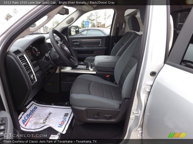 Bright Silver Metallic / Black/Diesel Gray 2013 Ram 1500 Lone Star Quad Cab
