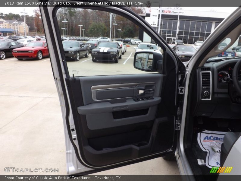 Bright Silver Metallic / Black/Diesel Gray 2013 Ram 1500 Lone Star Quad Cab