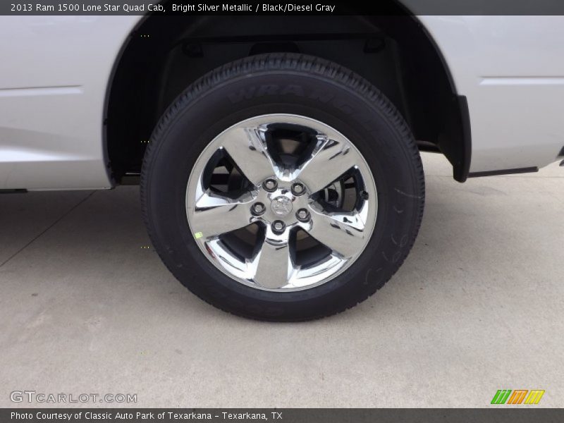 Bright Silver Metallic / Black/Diesel Gray 2013 Ram 1500 Lone Star Quad Cab