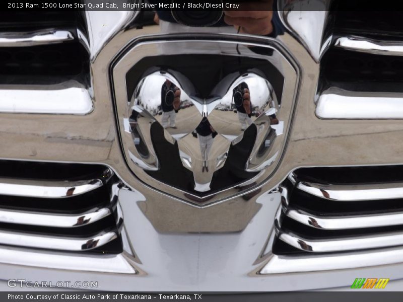 Bright Silver Metallic / Black/Diesel Gray 2013 Ram 1500 Lone Star Quad Cab