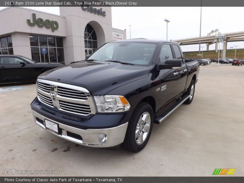 True Blue Pearl / Black/Diesel Gray 2013 Ram 1500 Lone Star Quad Cab