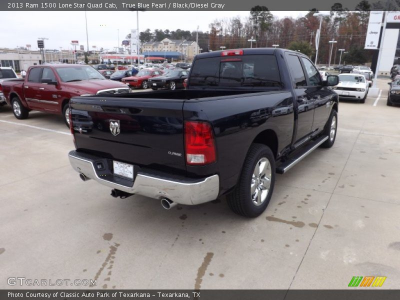 True Blue Pearl / Black/Diesel Gray 2013 Ram 1500 Lone Star Quad Cab