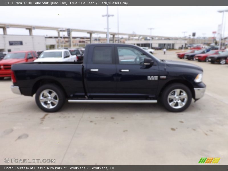 True Blue Pearl / Black/Diesel Gray 2013 Ram 1500 Lone Star Quad Cab
