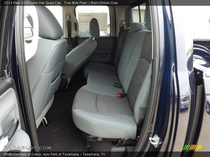 True Blue Pearl / Black/Diesel Gray 2013 Ram 1500 Lone Star Quad Cab