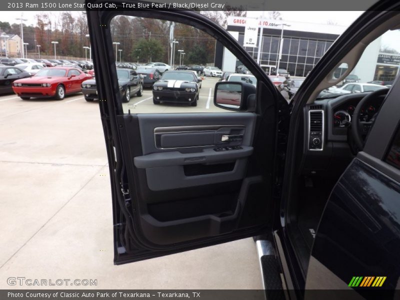 True Blue Pearl / Black/Diesel Gray 2013 Ram 1500 Lone Star Quad Cab
