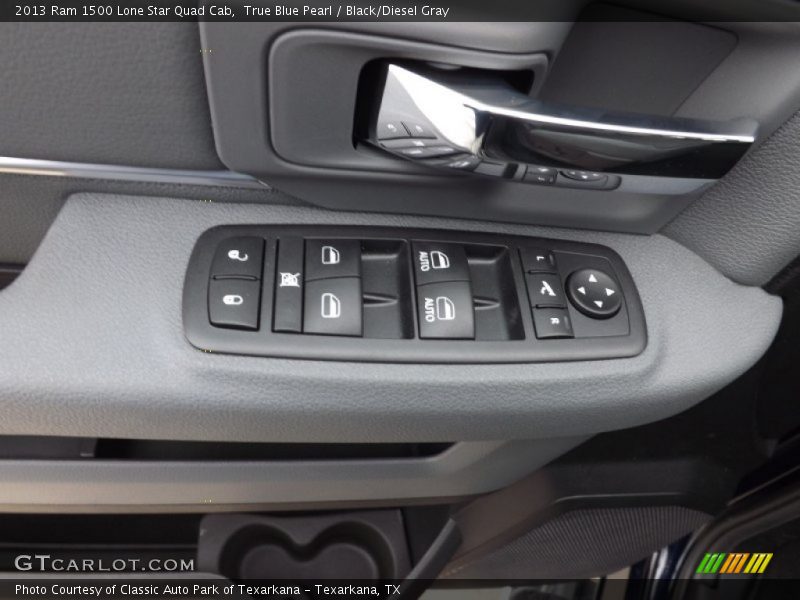 True Blue Pearl / Black/Diesel Gray 2013 Ram 1500 Lone Star Quad Cab