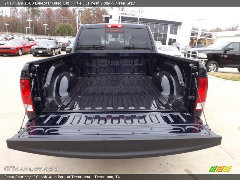 True Blue Pearl / Black/Diesel Gray 2013 Ram 1500 Lone Star Quad Cab