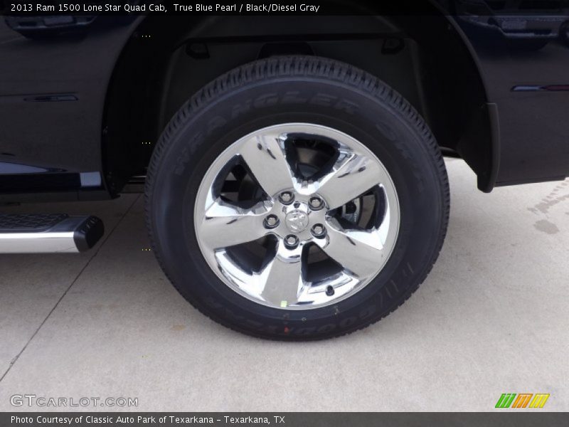 True Blue Pearl / Black/Diesel Gray 2013 Ram 1500 Lone Star Quad Cab