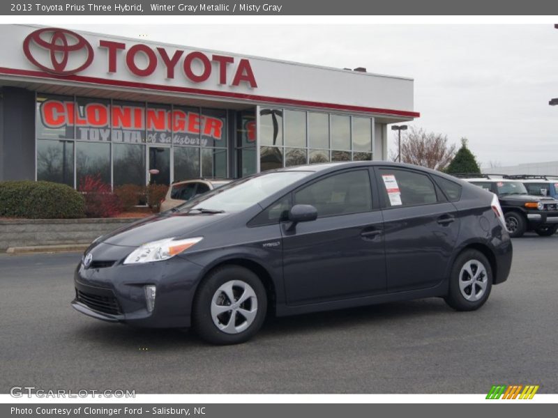 Winter Gray Metallic / Misty Gray 2013 Toyota Prius Three Hybrid