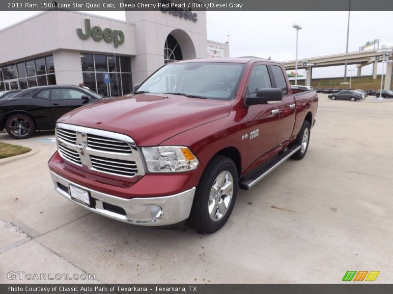 Deep Cherry Red Pearl / Black/Diesel Gray 2013 Ram 1500 Lone Star Quad Cab
