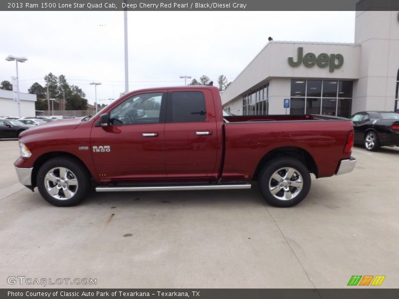 Deep Cherry Red Pearl / Black/Diesel Gray 2013 Ram 1500 Lone Star Quad Cab