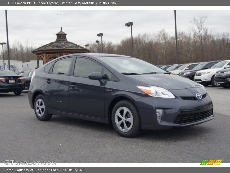 Winter Gray Metallic / Misty Gray 2013 Toyota Prius Three Hybrid